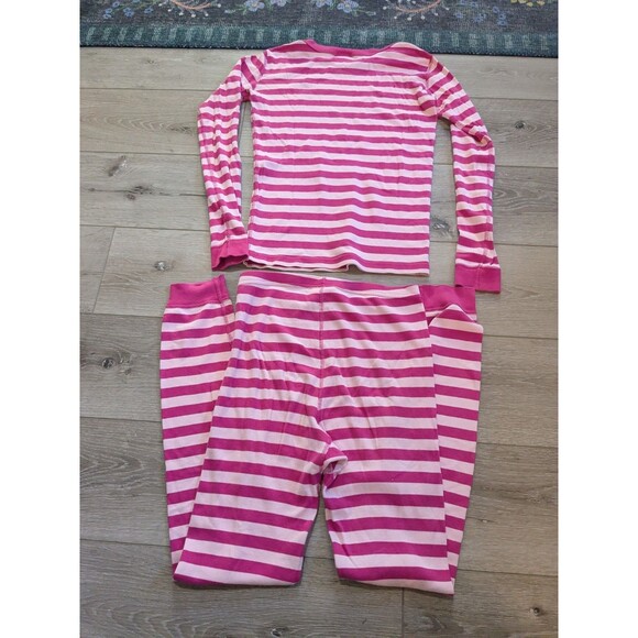 Hanna Andersson Pink Striped Pajamas Girls 160 US 14 - Picture 4 of 4